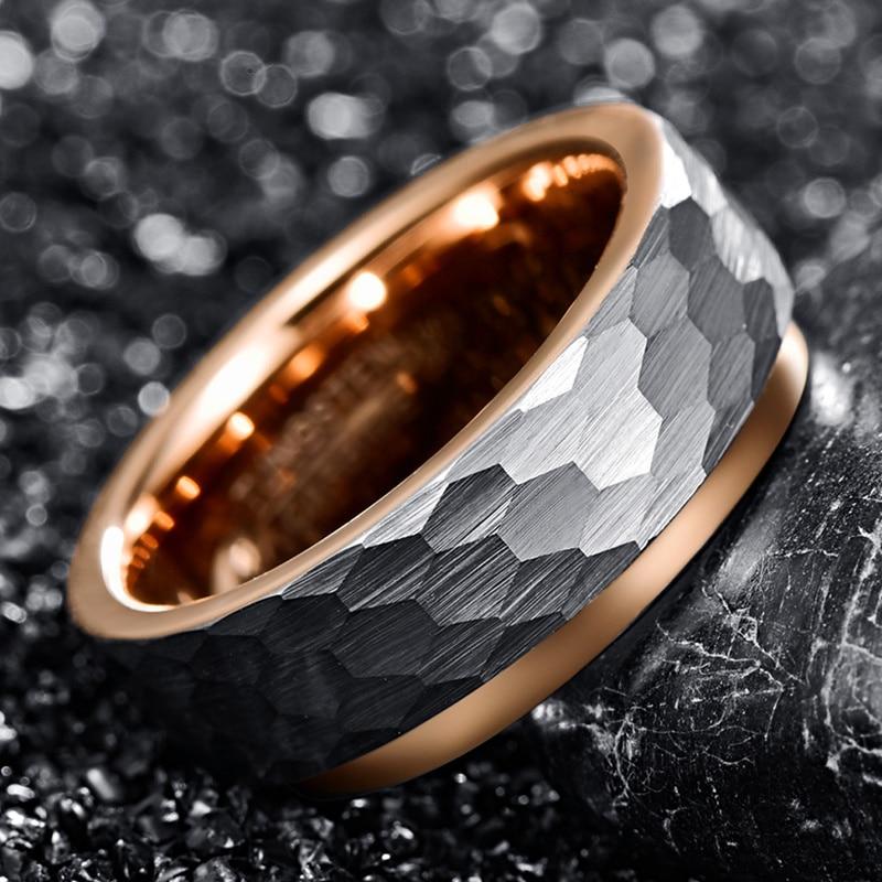 Surface Hammered Steel Ring