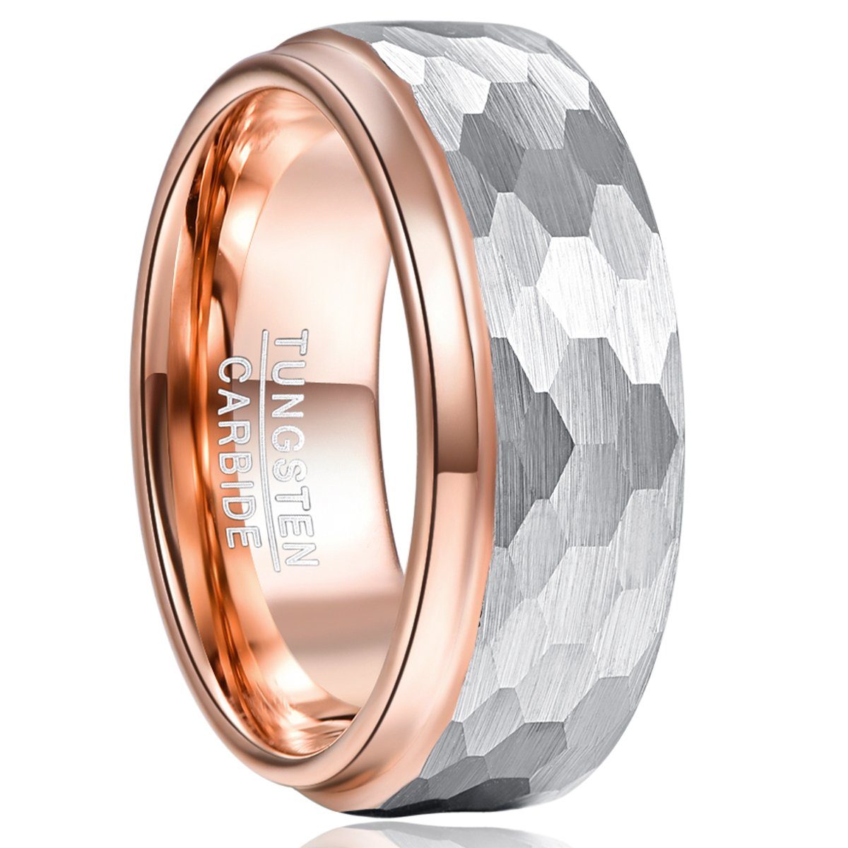 Surface Hammered Steel Ring