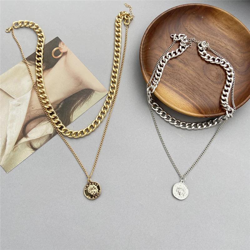 Vintage Multi-layer Coin Chain Choker Necklace