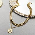 Vintage Multi-layer Coin Chain Choker Necklace