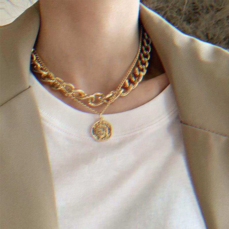 Vintage Multi-layer Coin Chain Choker Necklace